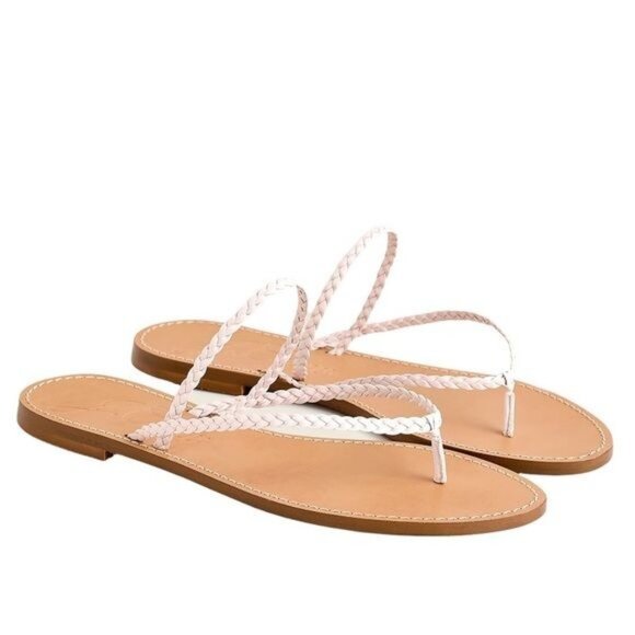 J. Crew Capri Braided Strap Flip Flops in Ashen Quartz Size 10  NIB - Picture 1 of 1